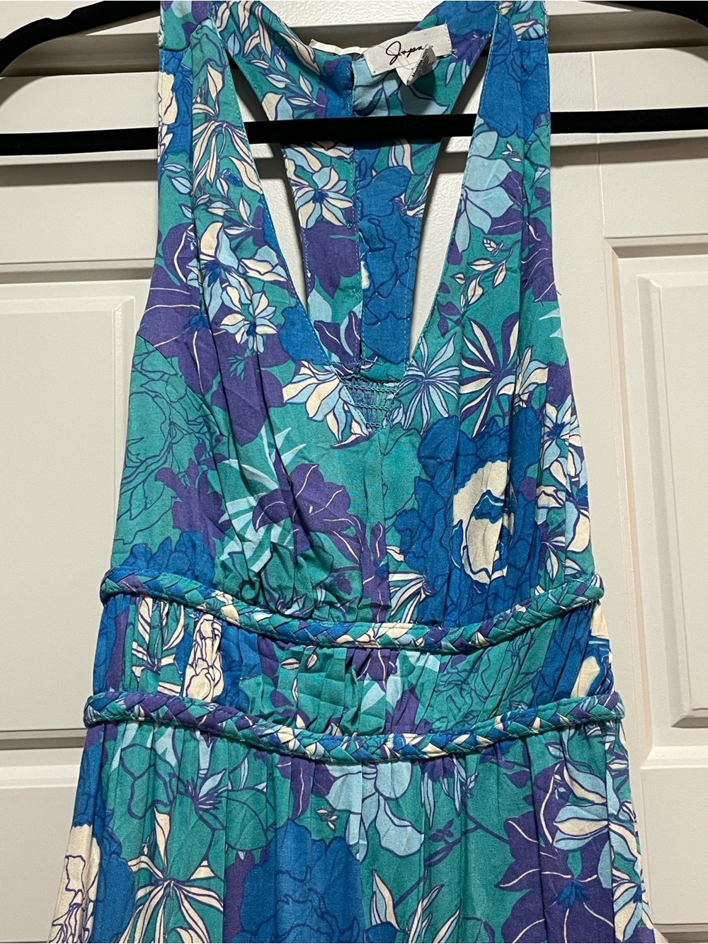 NWT Japna Teal Blue Purple Floral Maxi Dress